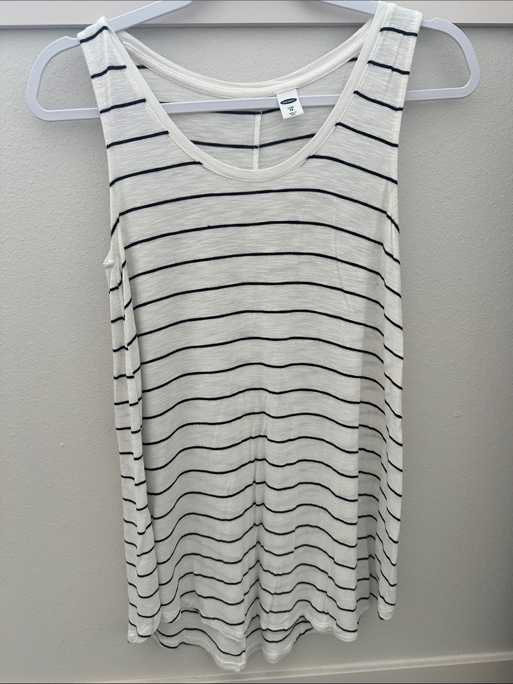 Old Navy White Tank Top with Black Stripes